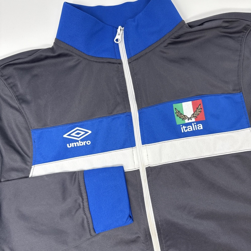Umbro Mens Italy National Football Team Full Zip Track Jacket Size Medium Blue